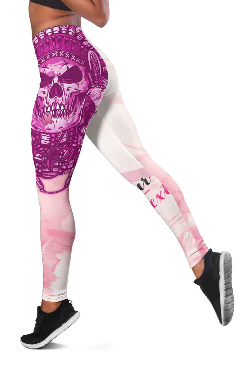 custom-personalised-pink-power-breast-cancer-women-leggings-never-give-up-native-american-skull