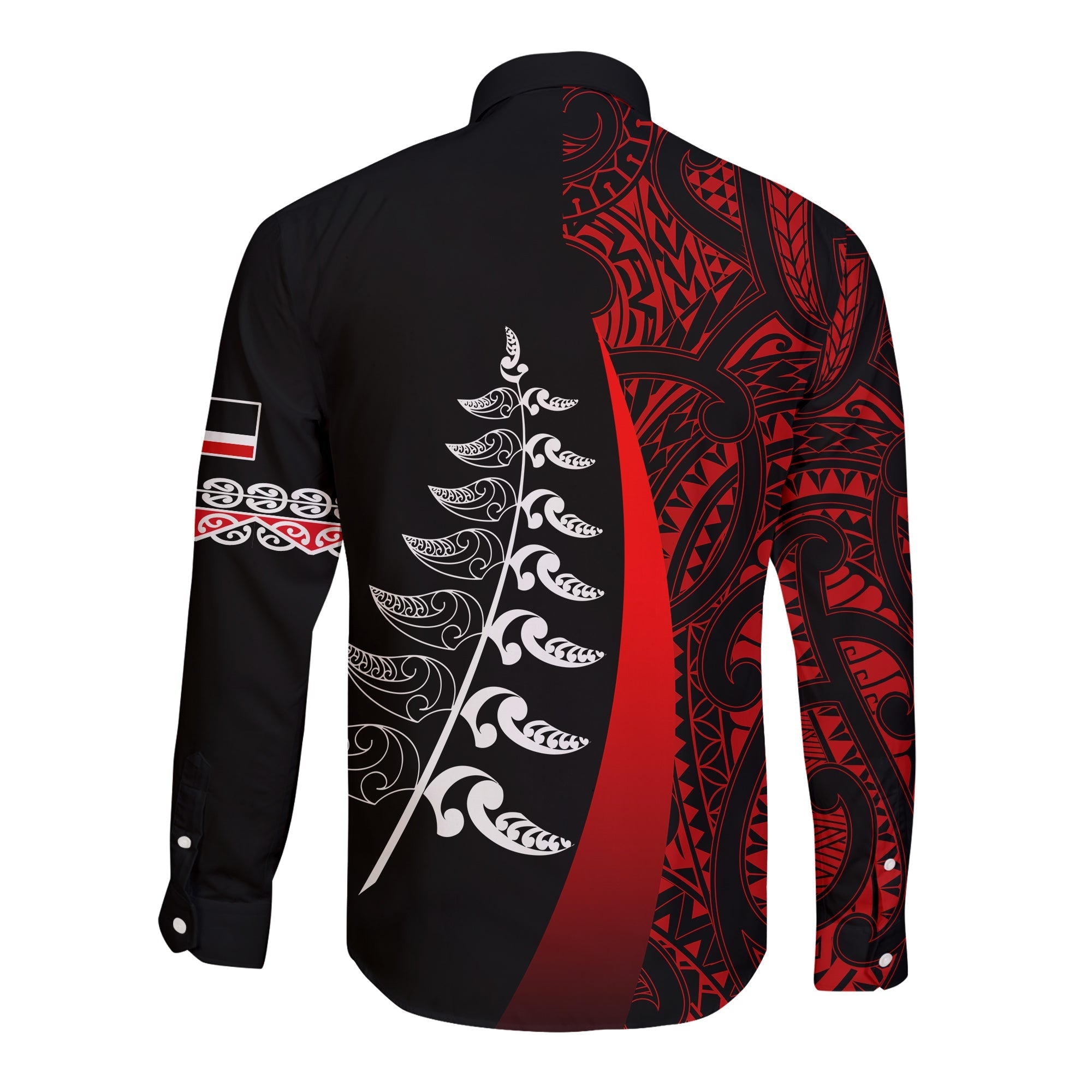 custom-personalised-waitangi-day-long-sleeve-button-shirt-maori-mix-fern-style-red-lt13