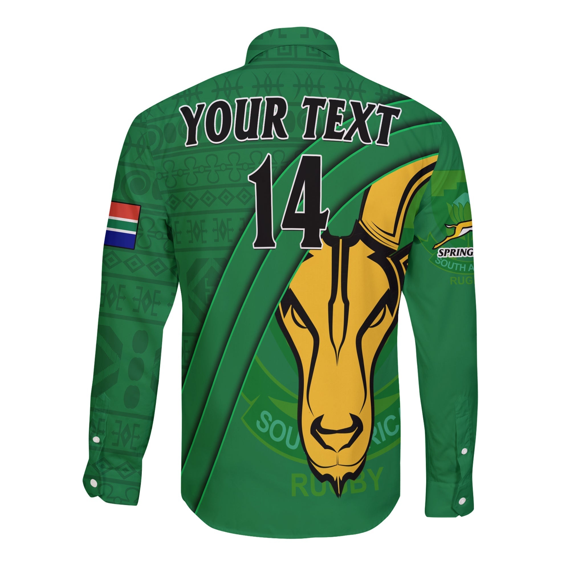 custom-text-and-number-south-africa-rugby-long-sleeve-button-shirt-bokke-springbok-with-african-pattern-stronger-together