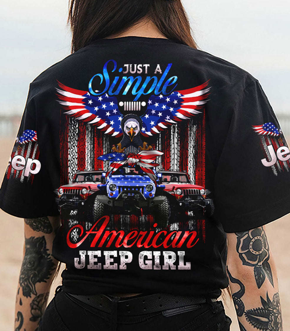 Simple American Jeep Girl Eagle All Over Print