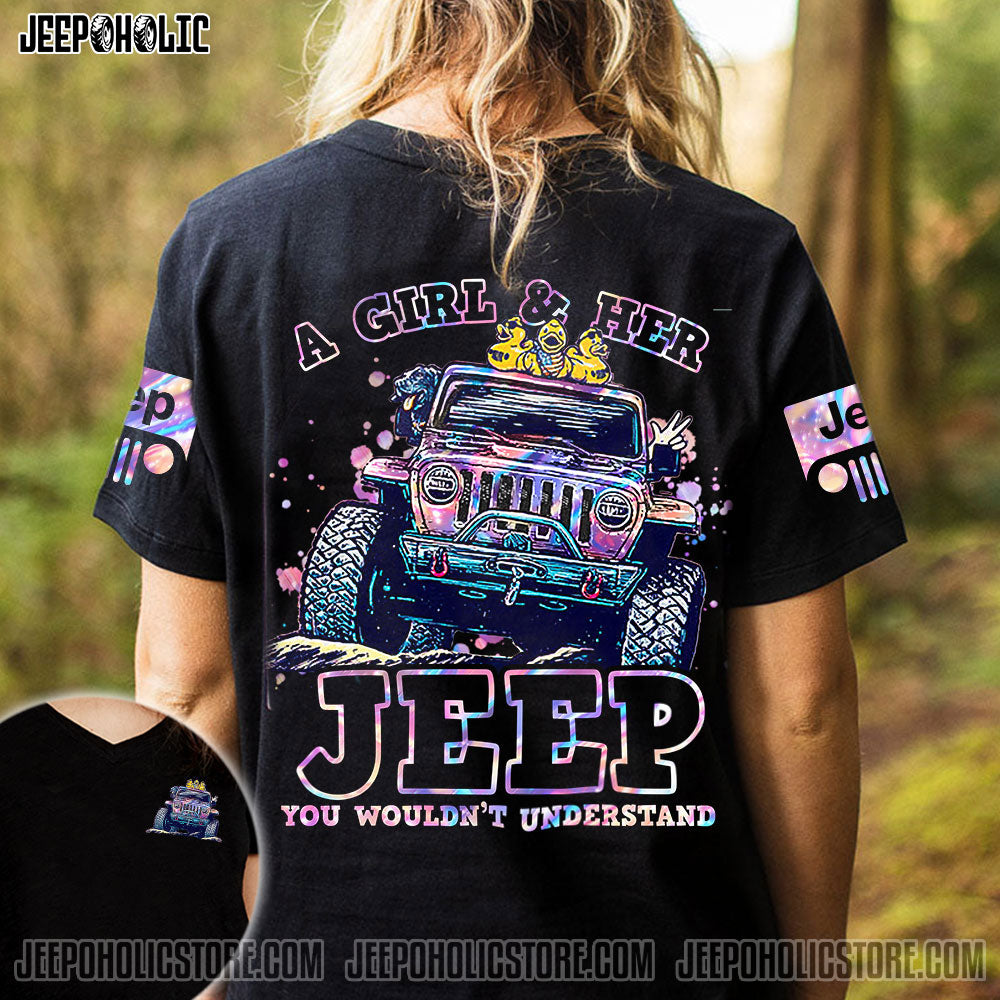 A Girl And Her Jeep Holo All Over Print