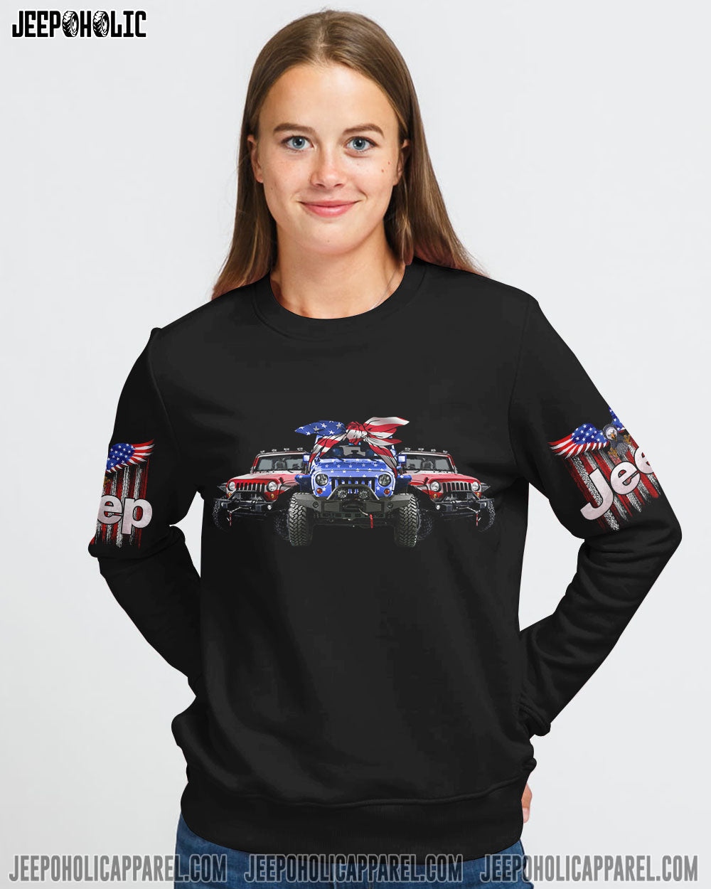 Simple American Jeep Girl Eagle All Over Print