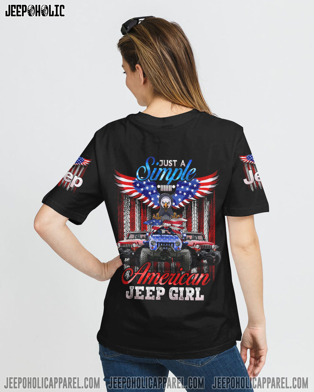 Simple American Jeep Girl Eagle All Over Print