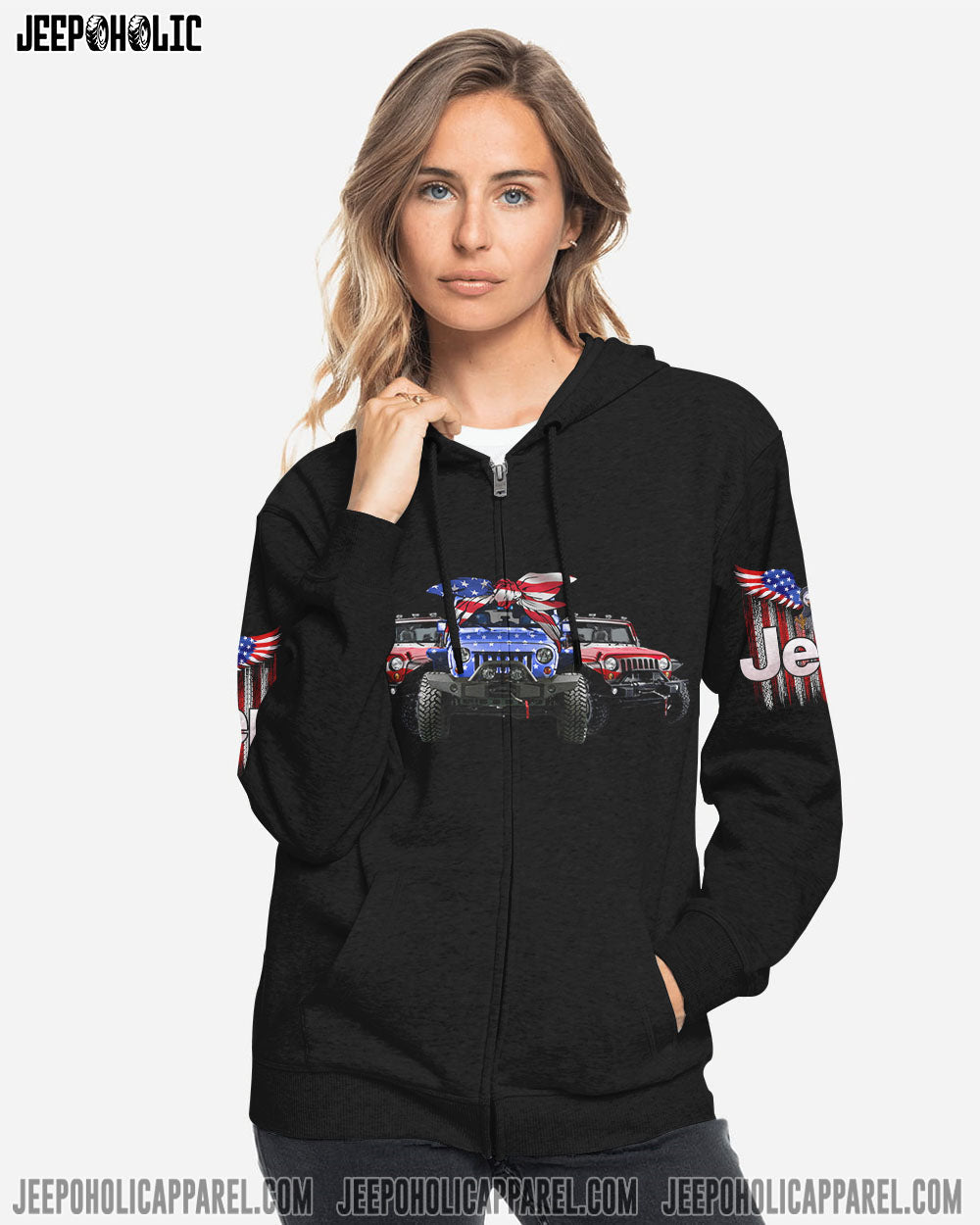 Simple American Jeep Girl Eagle All Over Print