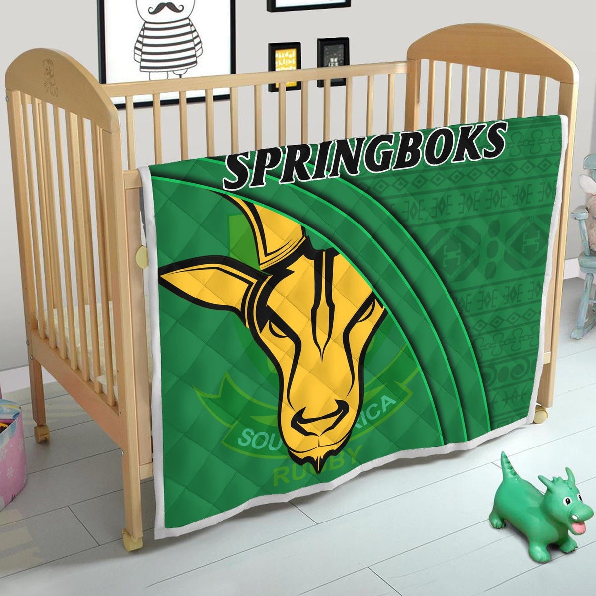 South Africa Rugby Premium Quilt Bokke Springbok With African Pattern ...