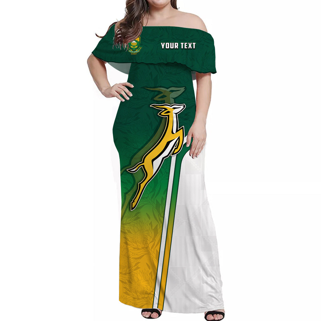 custom-personalised-south-africa-rugby-off-shoulder-long-dress-protea-flower-springboks-go-bokke