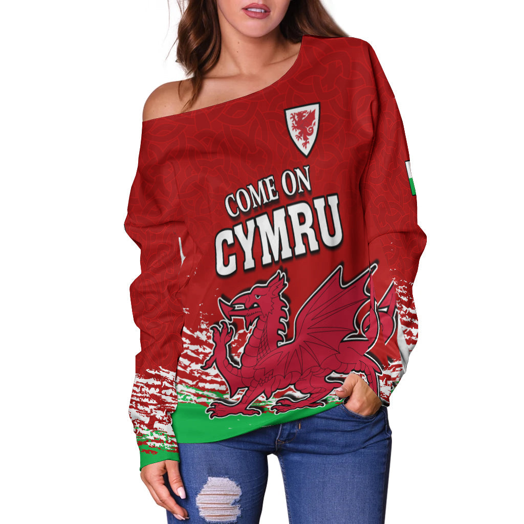 custom-personalised-wales-football-2022-off-shoulder-sweater-come-on-cymru-the-red-wall