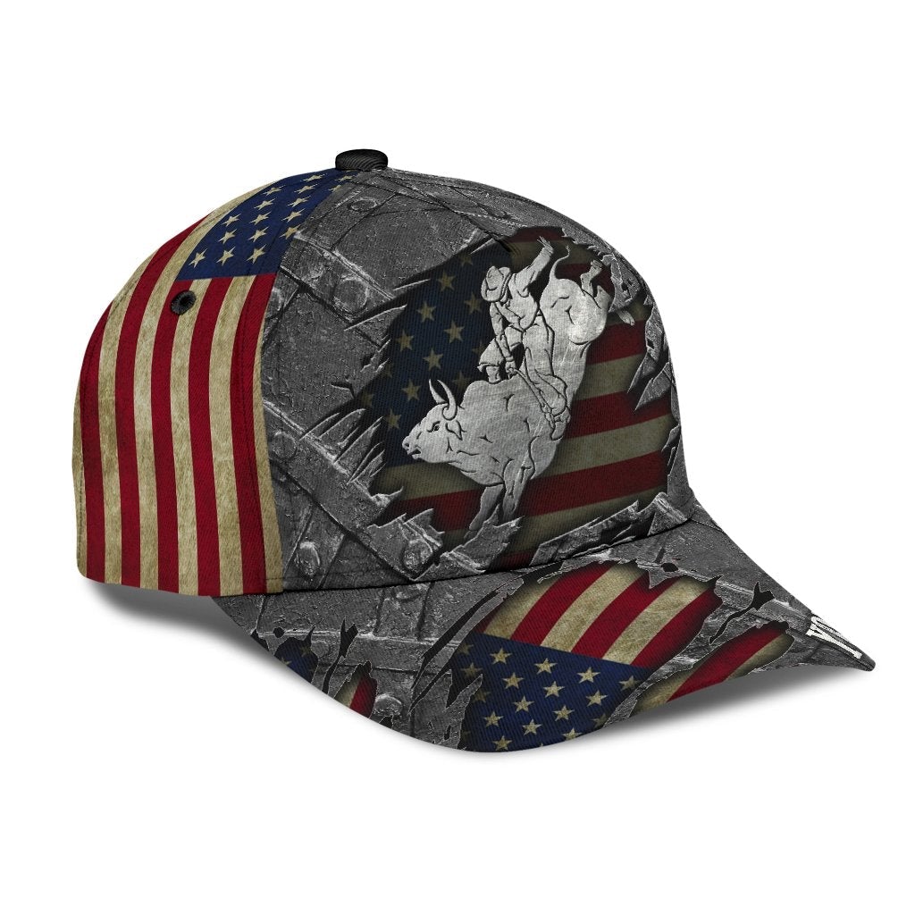 Personalized Name Bull Riding Classic Cap American Bull Rider – Aljaira