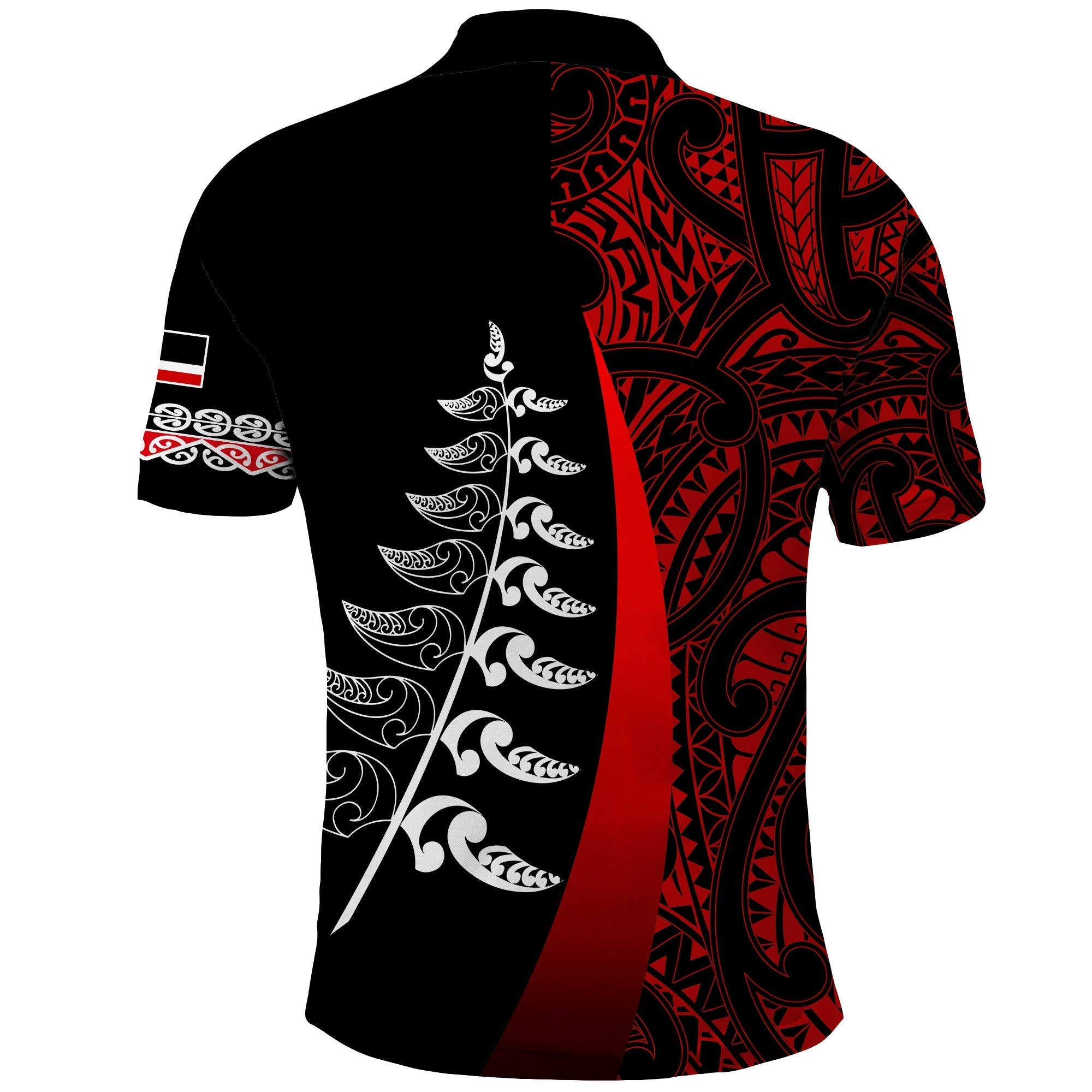 custom-personalised-waitangi-day-polo-shirt-maori-mix-fern-style-red
