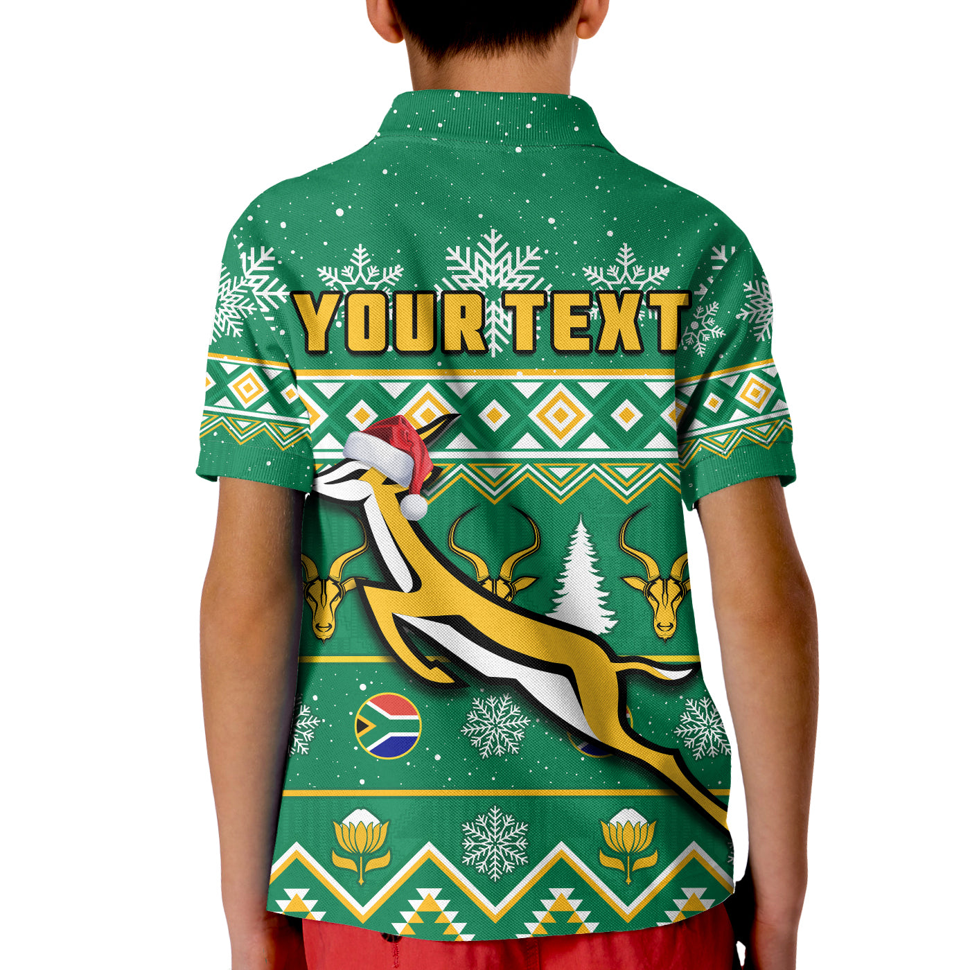 custom-personalised-south-africa-rugby-christmas-polo-shirt-kid-springboks-geseende-kersfees