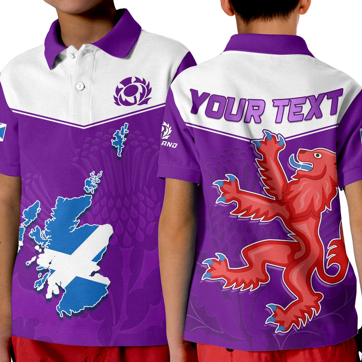 custom-personalised-scottish-rugby-polo-shirt-kid-map-of-scotland-thistle-purple-version