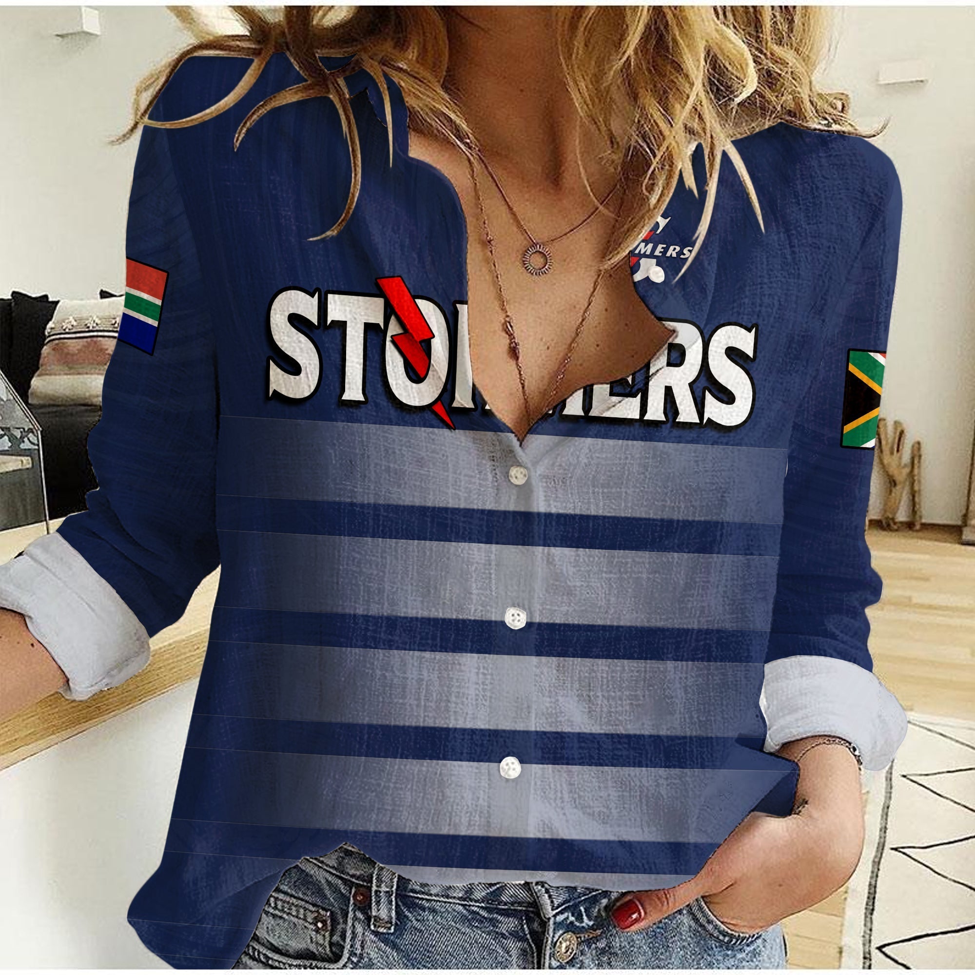 custom-text-and-number-stormers-south-africa-rugby-women-casual-shirt-we-are-the-champions-urc-unity