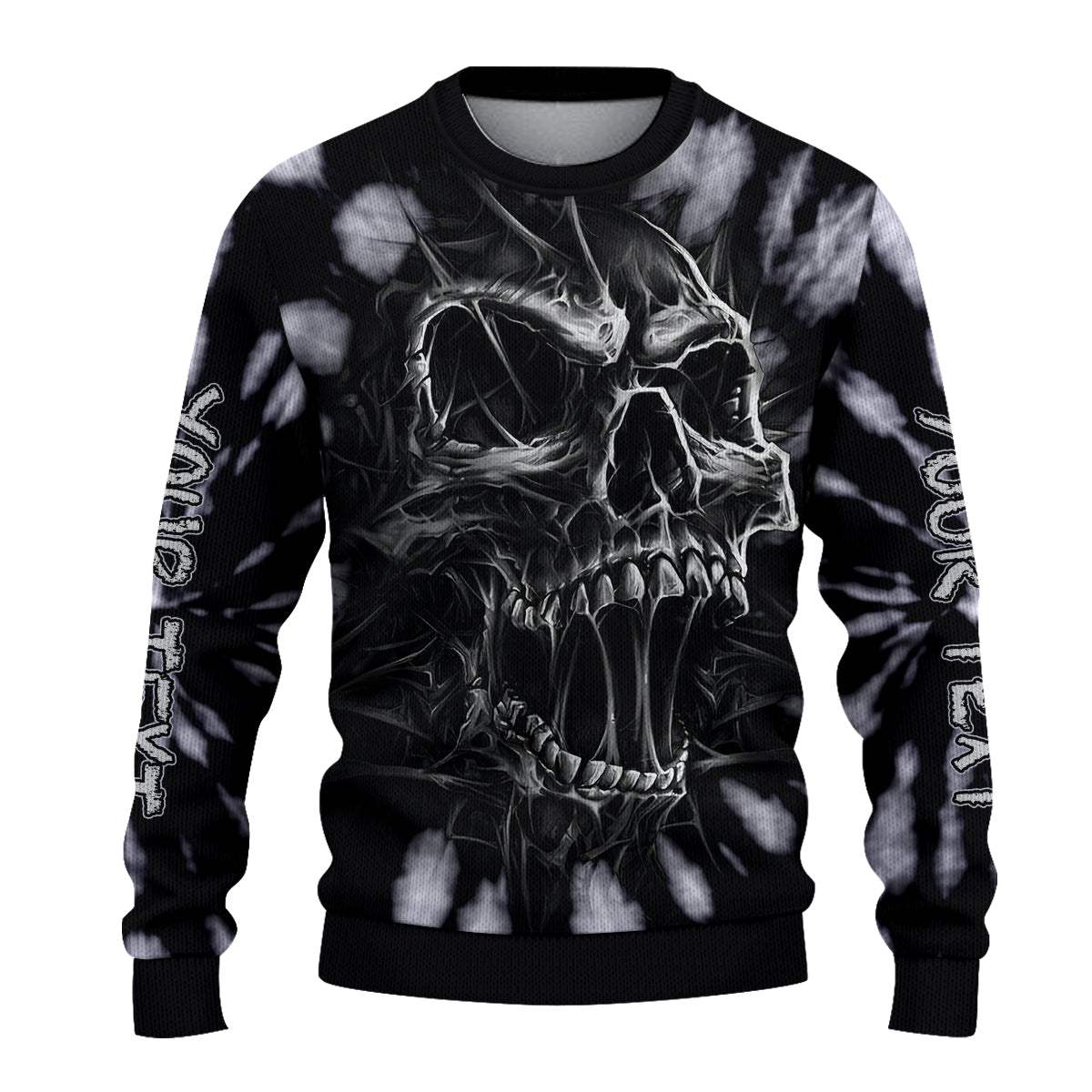 custom-personalised-tie-dye-black-sweater-dark-skull-of-death