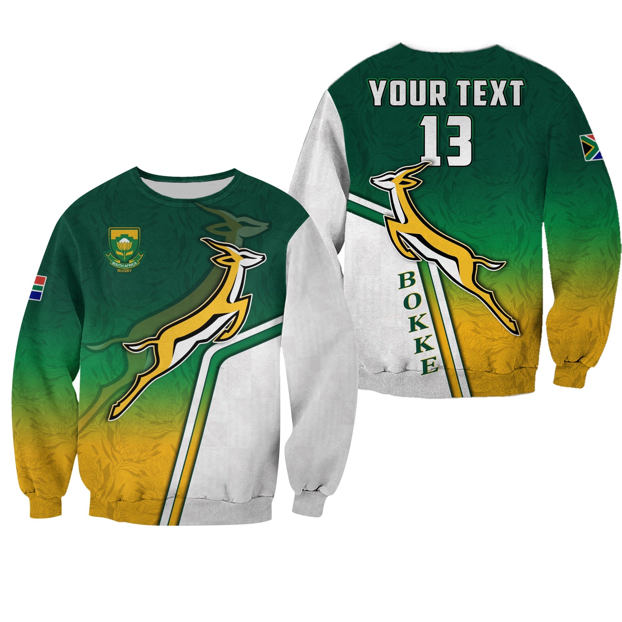 custom-text-and-number-south-africa-rugby-sweatshirt-protea-flower-springboks-go-bokke