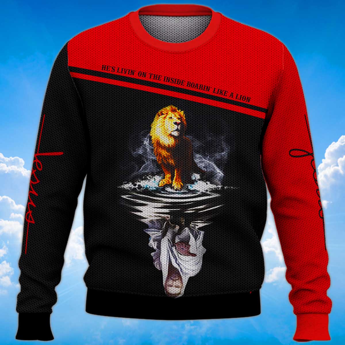 hes-living-on-the-inside-roaring-like-a-lion-sweater