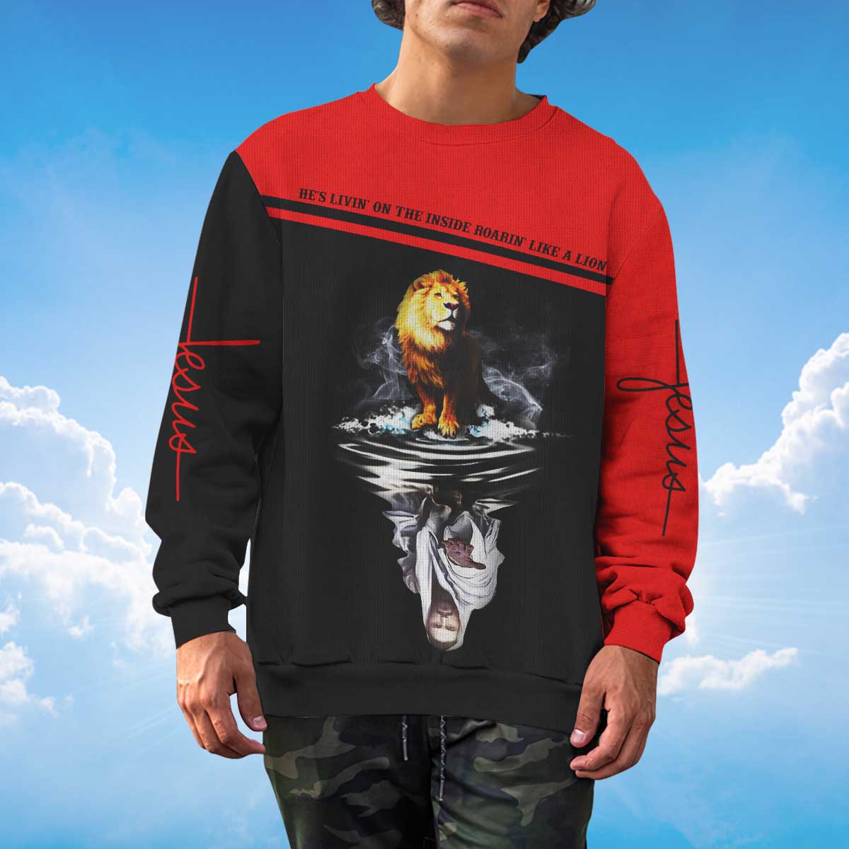 hes-living-on-the-inside-roaring-like-a-lion-sweater