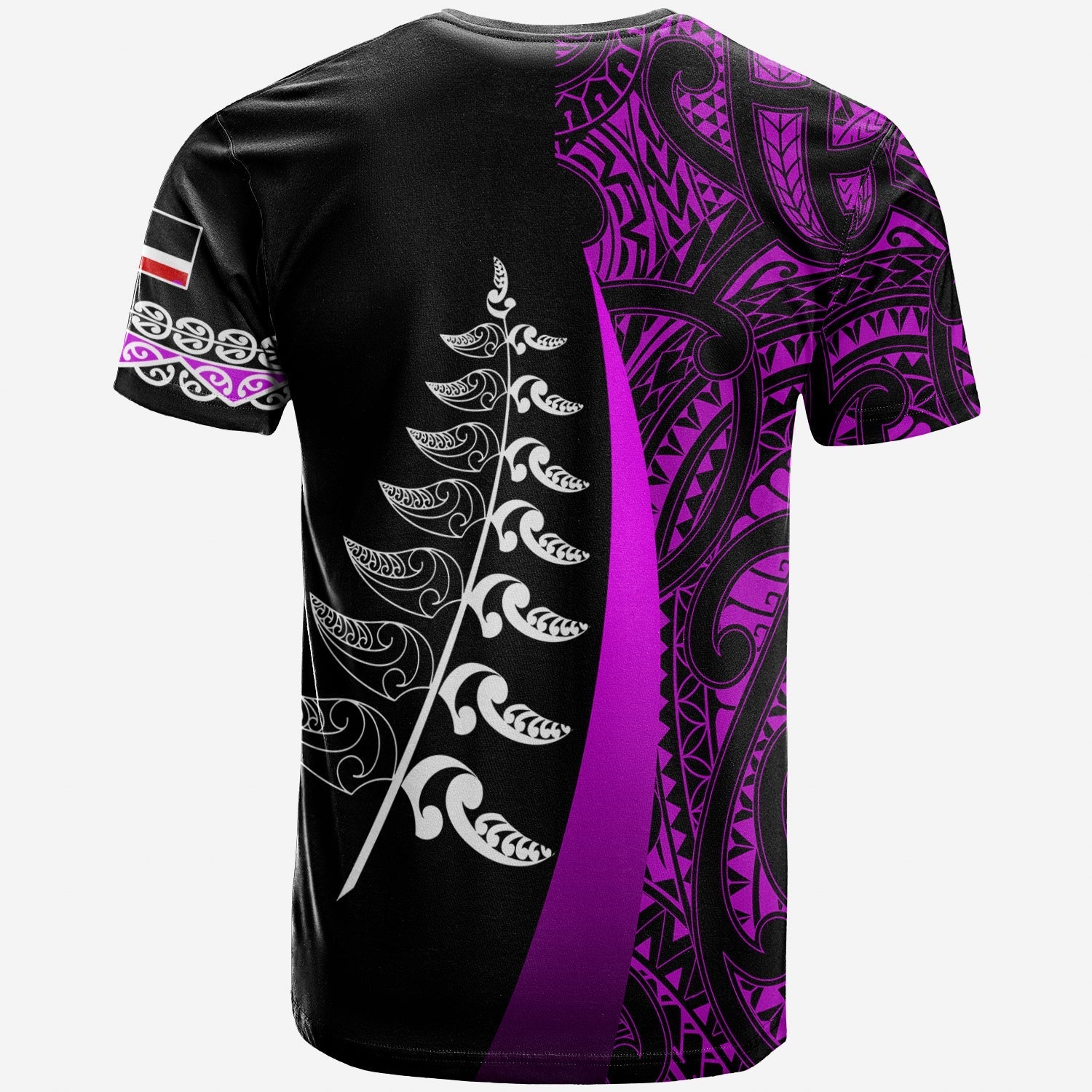 custom-personalised-waitangi-day-t-shirt-maori-mix-fern-style-purple