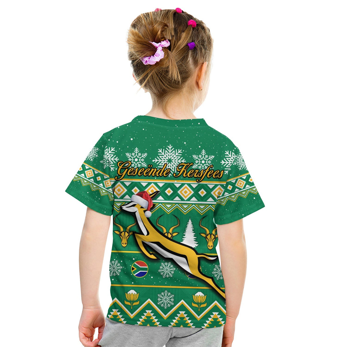 South Africa Rugby Christmas T Shirt KID Springboks Geseende Kersfees ...