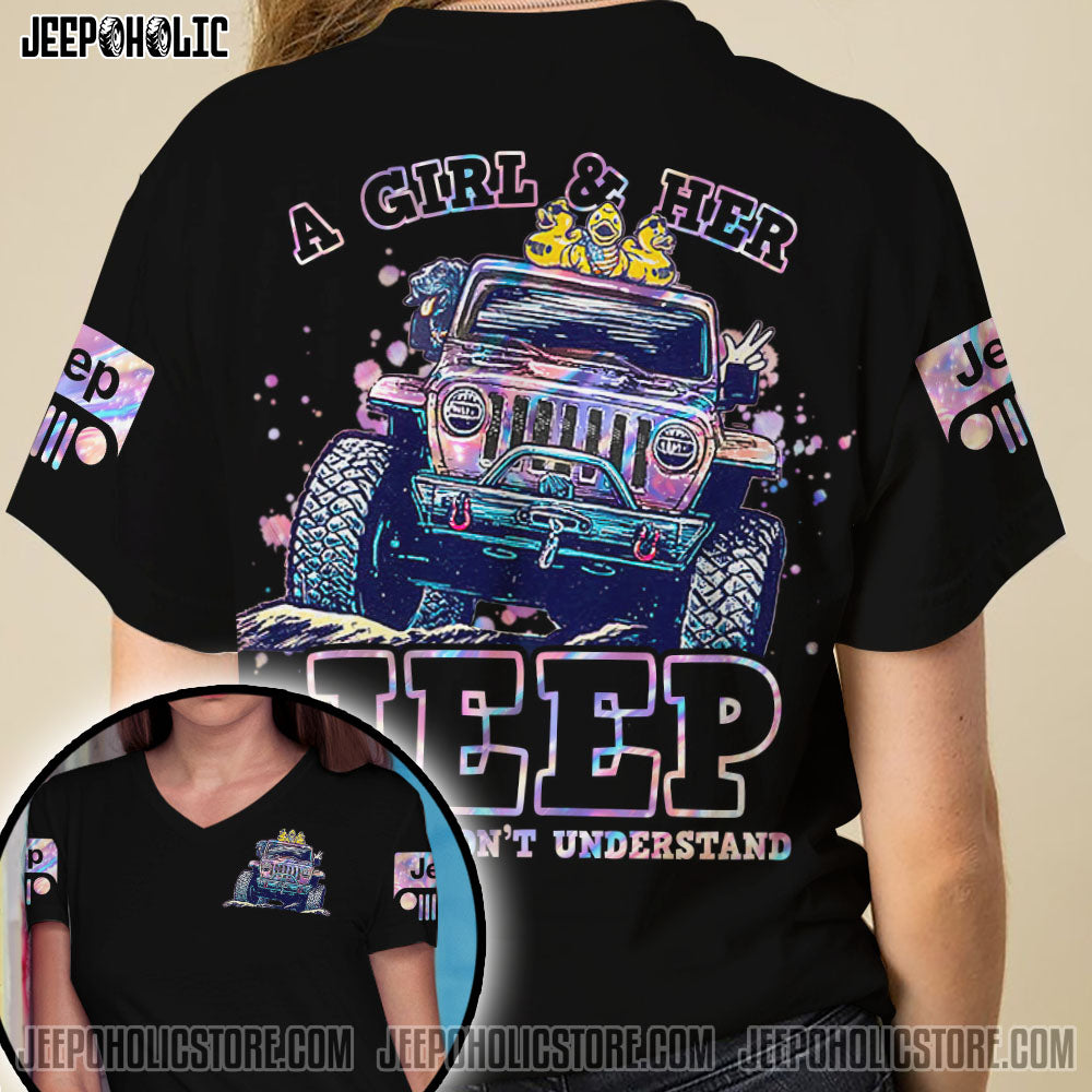 A Girl And Her Jeep Holo All Over Print