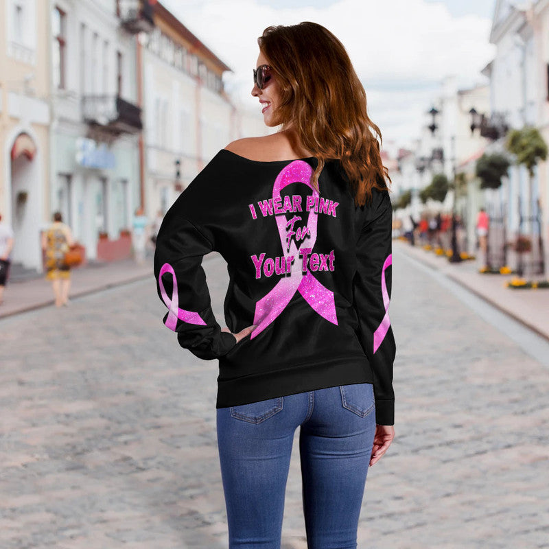 custom-personalised-breast-cancer-off-shoulder-sweater-save-the-pumpkins-black-style