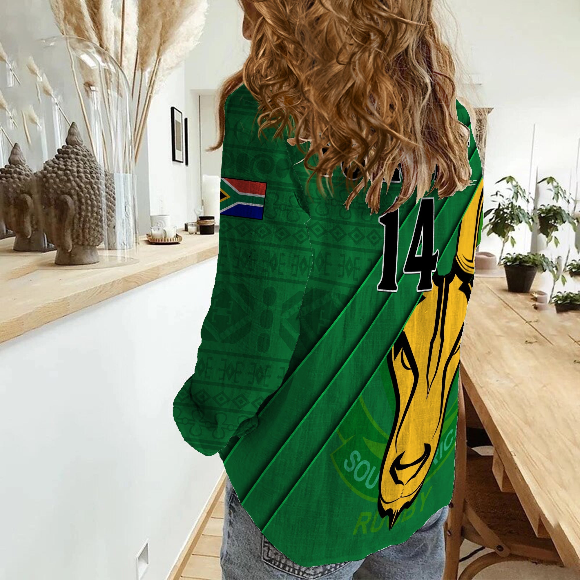 custom-text-and-number-south-africa-rugby-women-casual-shirt-bokke-springbok-with-african-pattern-stronger-together