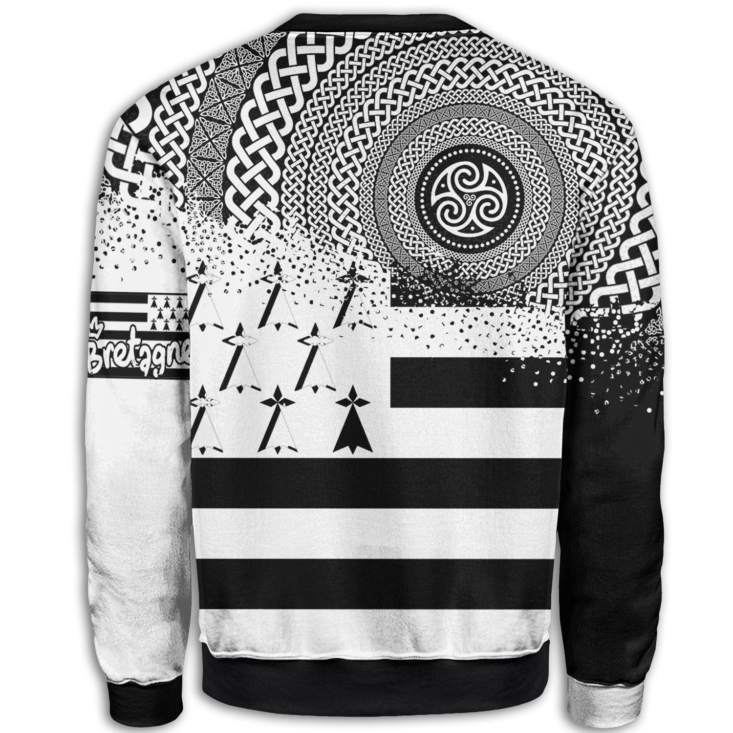 Celtic Brittany Sweatshirt - Brittany Flag With Stoat Ermine and Trisk ...