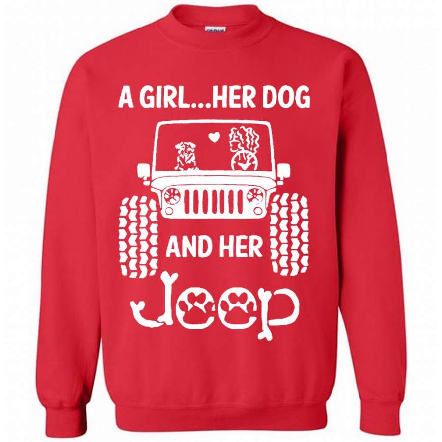 a-girl-her-dog-and-her-jeep-b-gildan-crewneck-sweatshirt