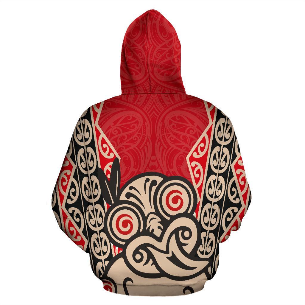 hei-tiki-with-maori-pattern-zip-hoodie-red