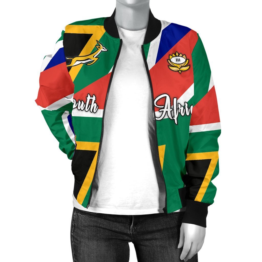 South Africa Springbok Women's Bomber Jacket Flag Patch Up Version ...