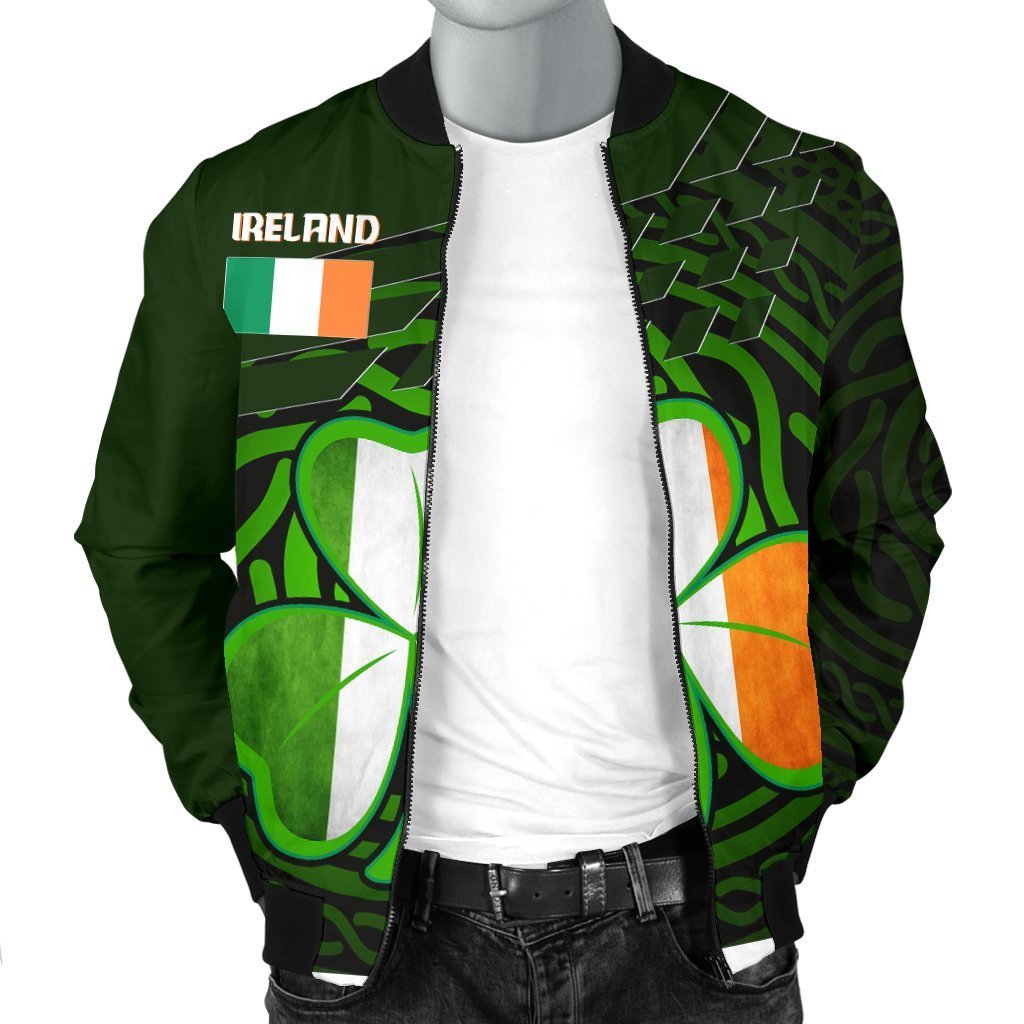 Ireland Men's Bomber Jacket - Ireland Symbol With Celtic Patterns – Aljaira