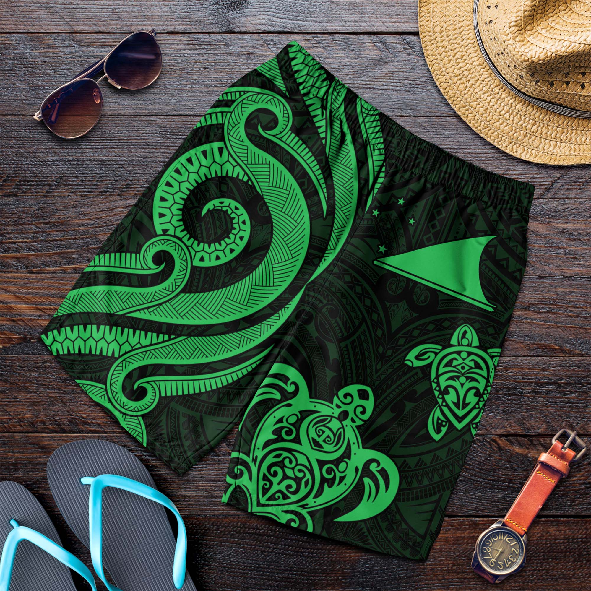tokelau-mens-short-green-tentacle-turtle