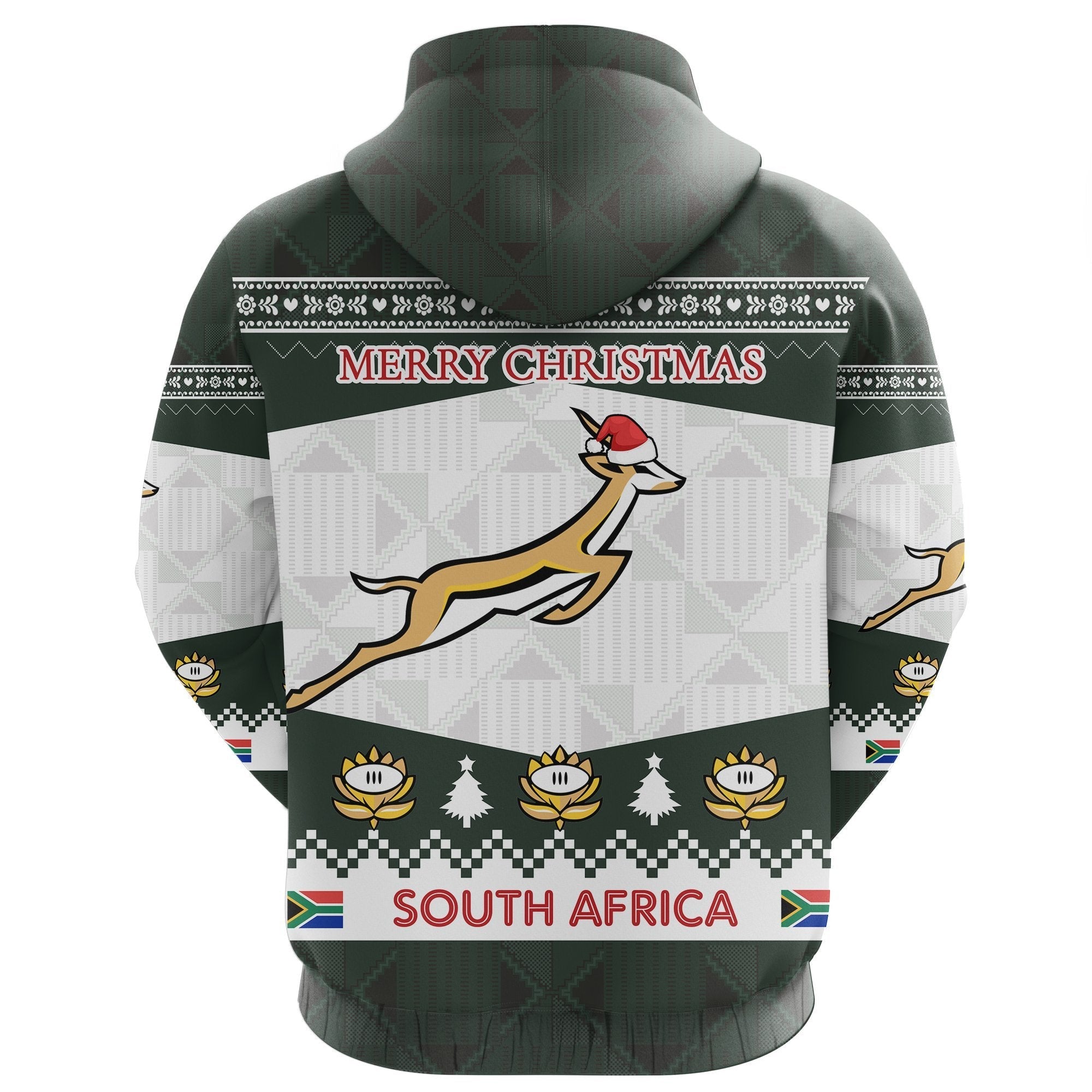 South Africa Springboks Christmas Zip Up Hoodie – Aljaira