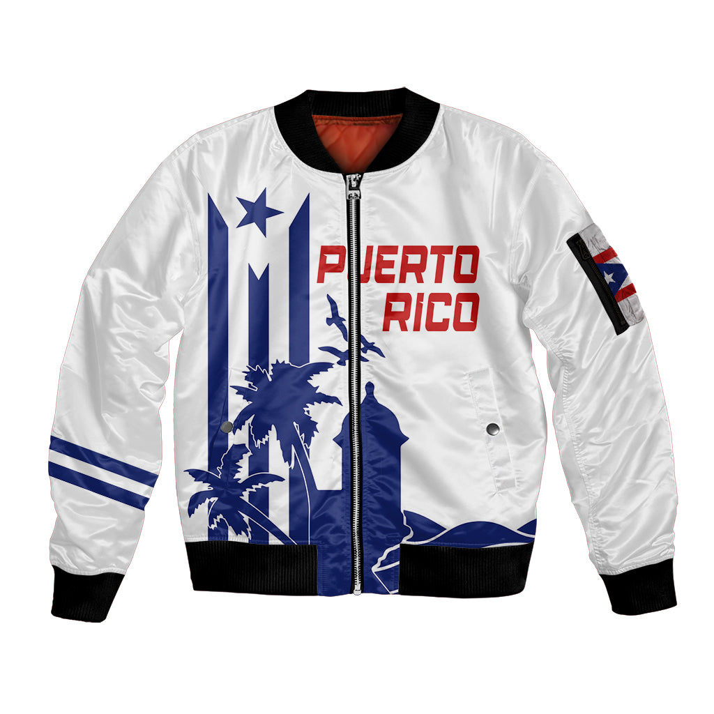 Personalised Puerto Rico Baseball El Morro Silhouette Sleeve Zip Bombe ...