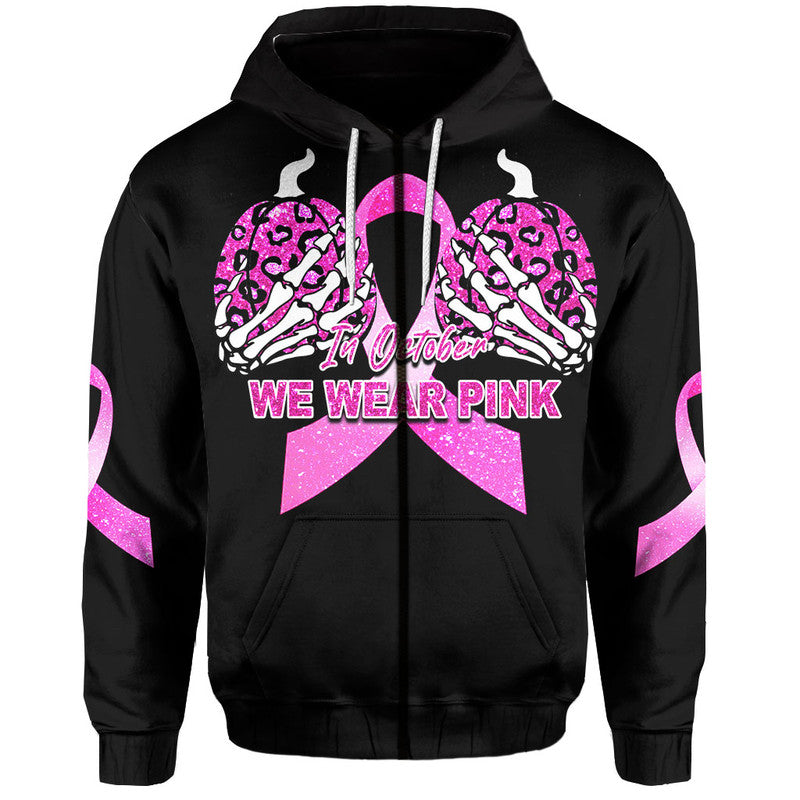 custom-personalised-breast-cancer-hoodie-save-the-pumpkins-black-style