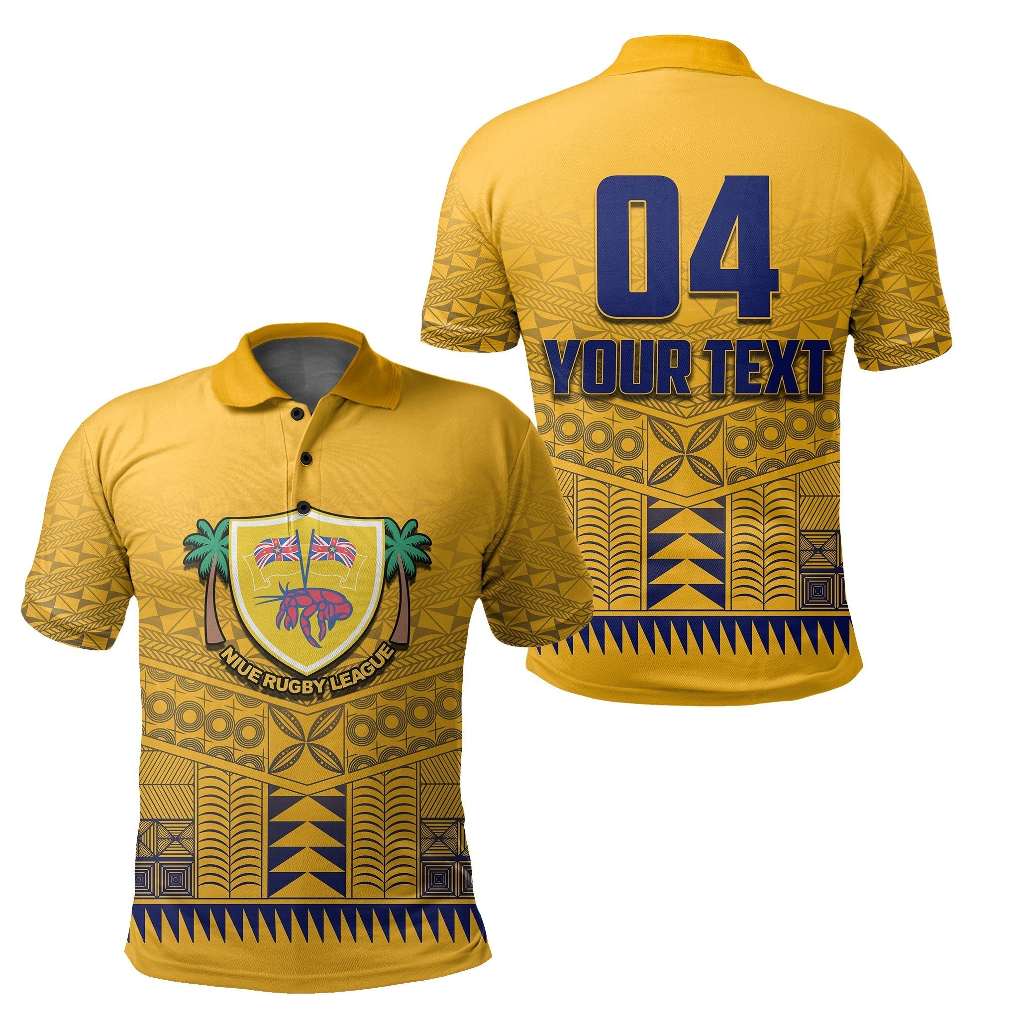 custom-text-and-number-niue-rugby-polo-shirt-yellow