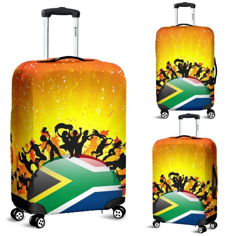 South Africa Sport Fan With Flag Luggage Covers Aljaira