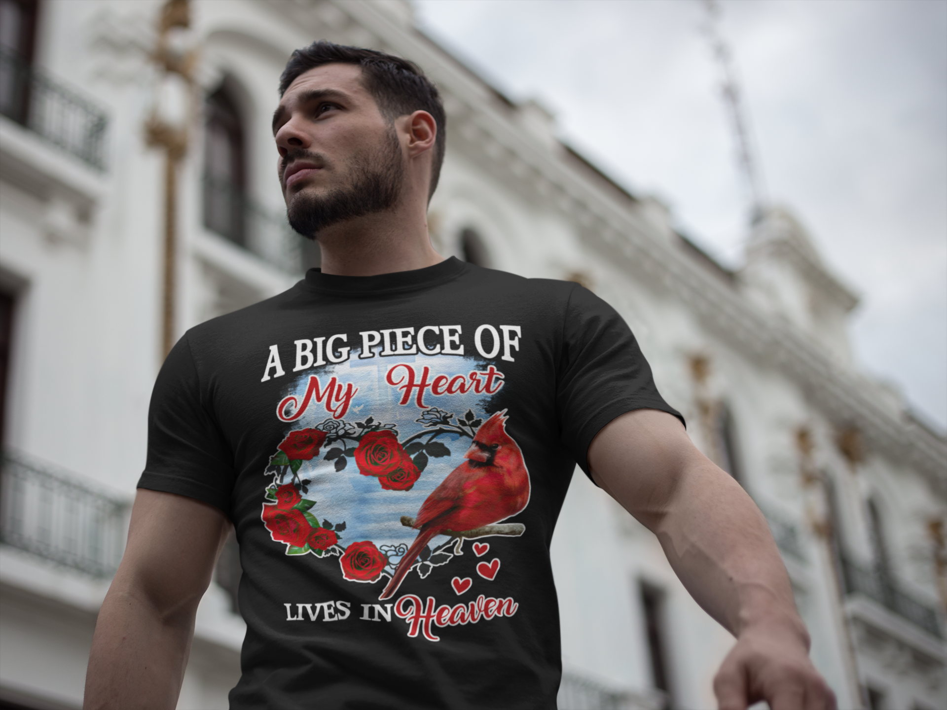 A Big Piece Of My Heart Lives In Heaven - Memory T-shirts  LT11