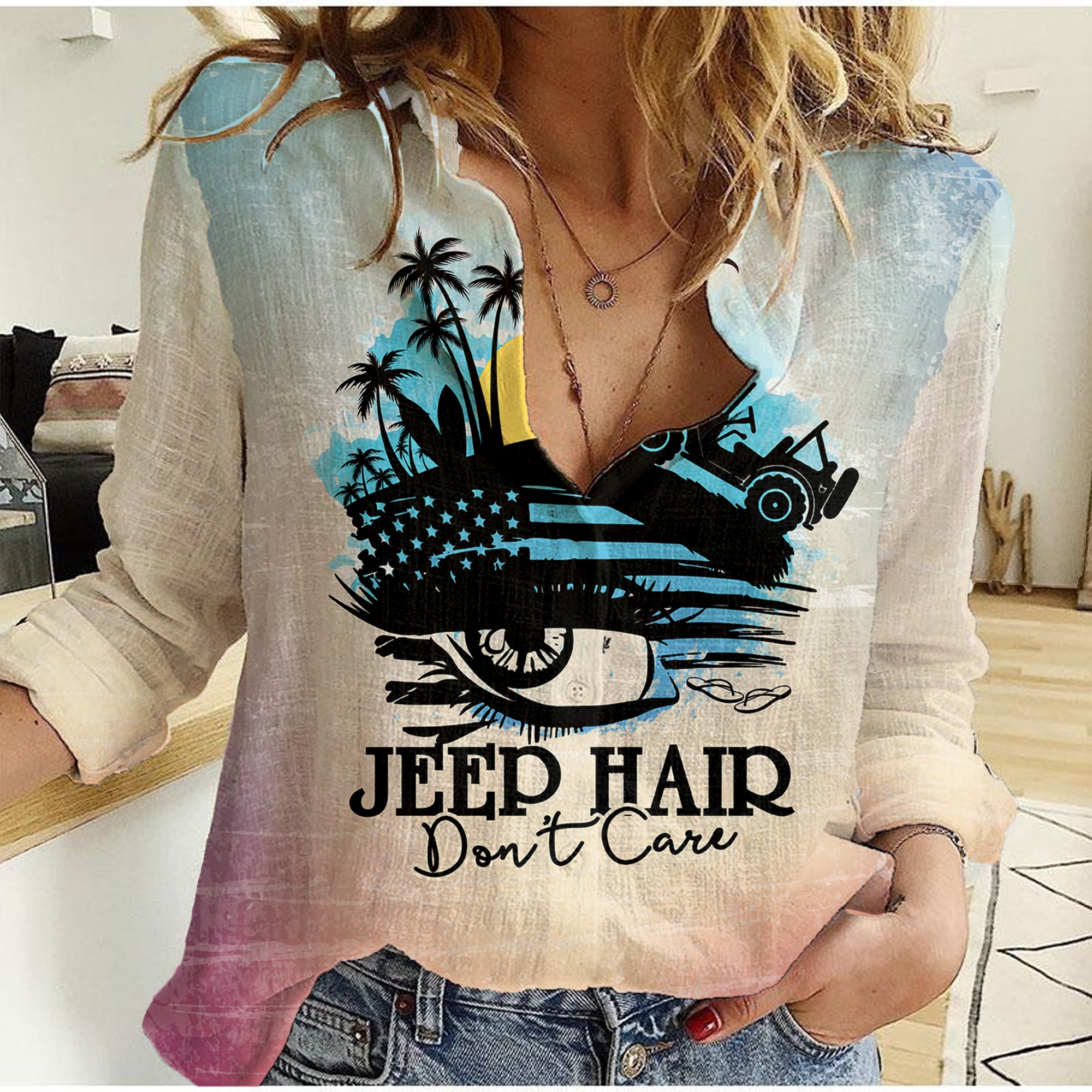 duck-jeep-women-casual-shirt-jeep-hair-dont-care