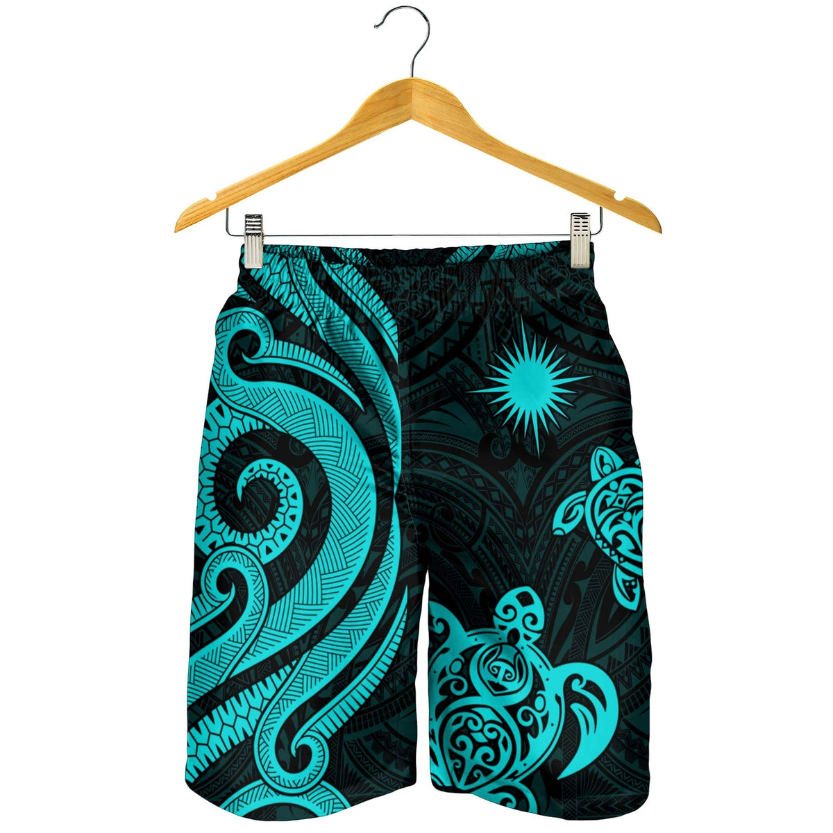 Marshall Islands Men's Short - Turquoise Tentacle Turtle Crest – Aljaira