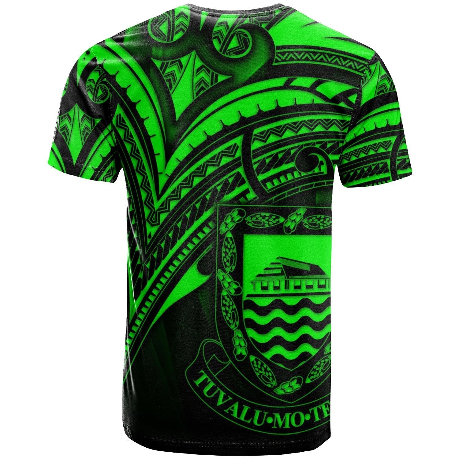 tuvalu-t-shirt-green-color-cross-style