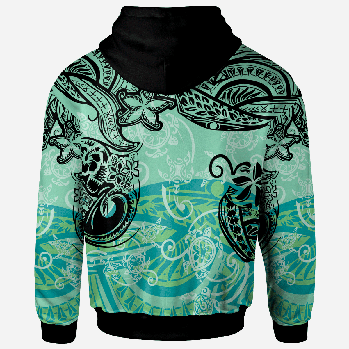 Palau Pattern Palau Hoodie - Vintage Floral Pattern Green Color – Aljaira