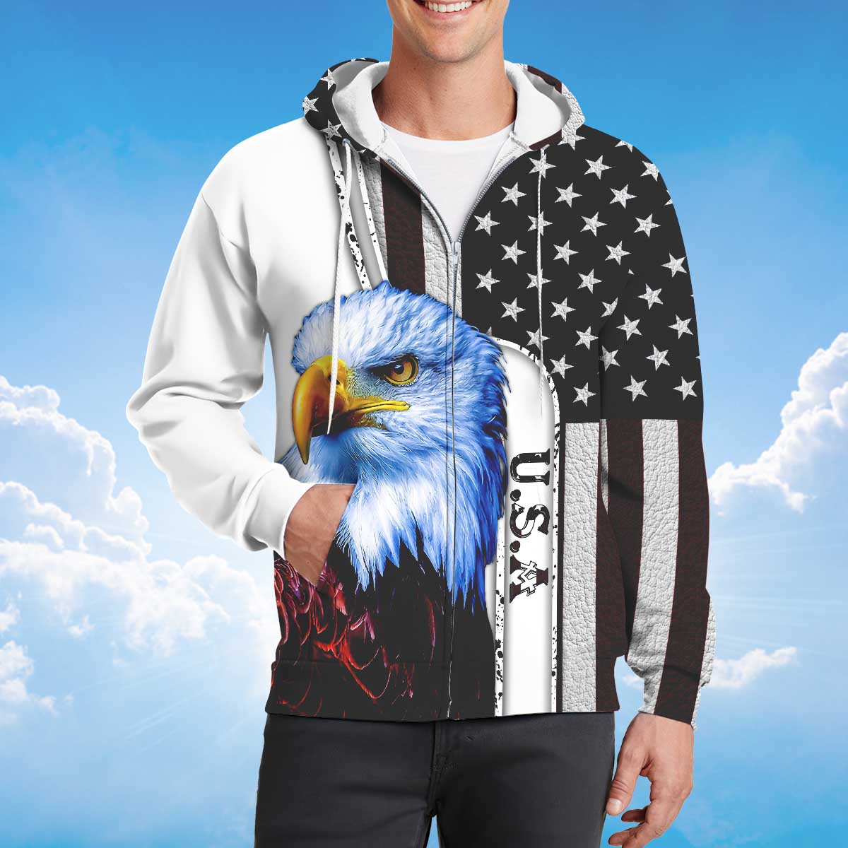 eagle-america-flag-zipper-hoodie